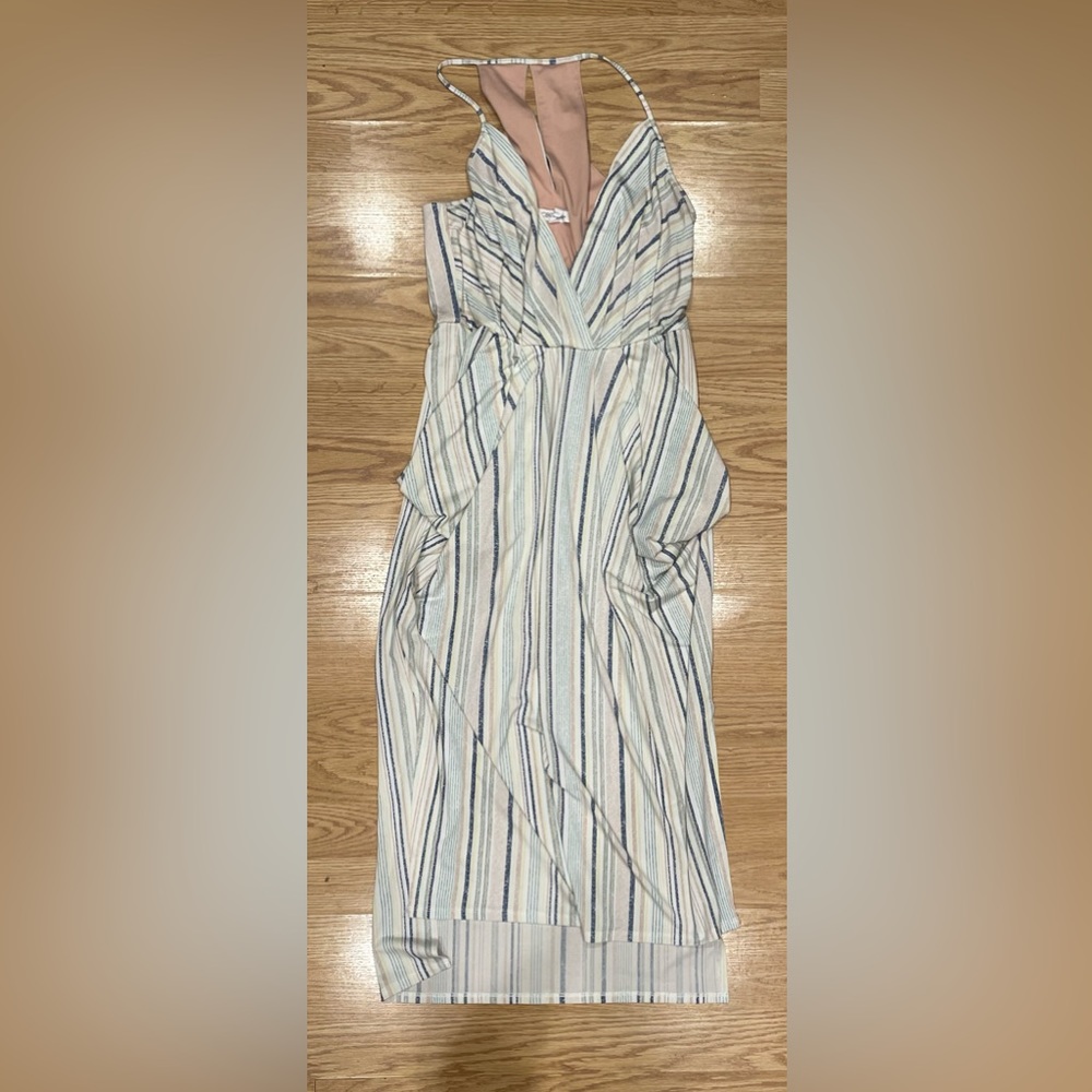 BCBG Generation Striped Midi Dress With Pockets